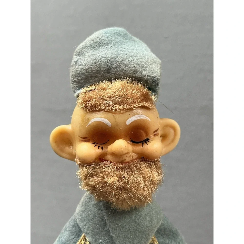 Vintage Christmas Pixie Elf 3 Wisemen 3 Kings Brite Star Plastic Face Japan RARE